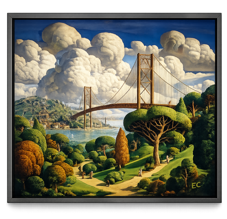 Easton Cain original oil painting, American Regionalism Revival, Emerald Thinker Gallery