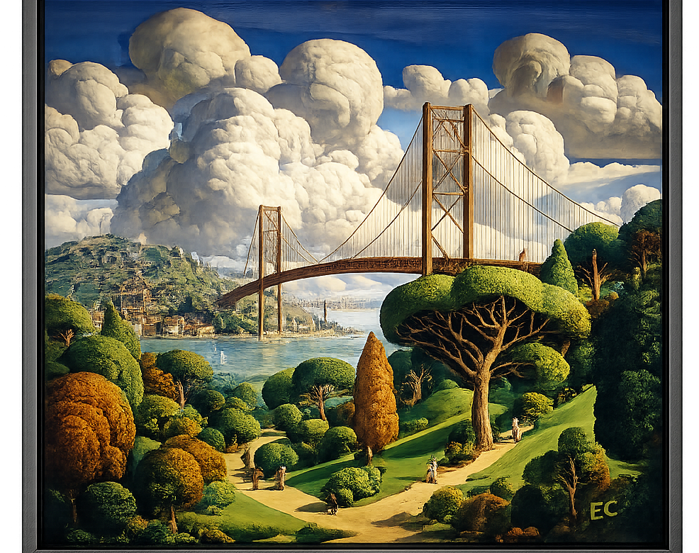 Easton Cain original oil painting, American Regionalism Revival, Emerald Thinker Gallery