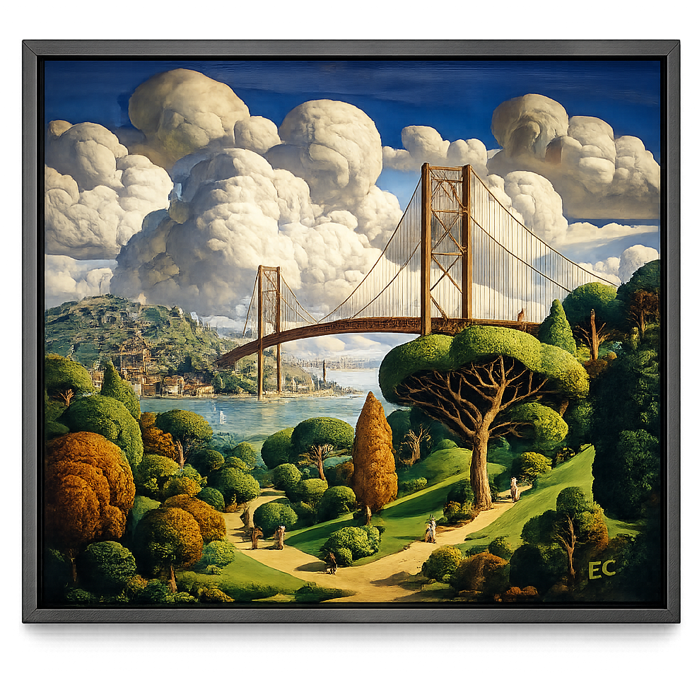 Easton Cain original oil painting, American Regionalism Revival, Emerald Thinker Gallery