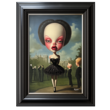 Roco “Observer In Black” - 27”x18” Original Oil Painting